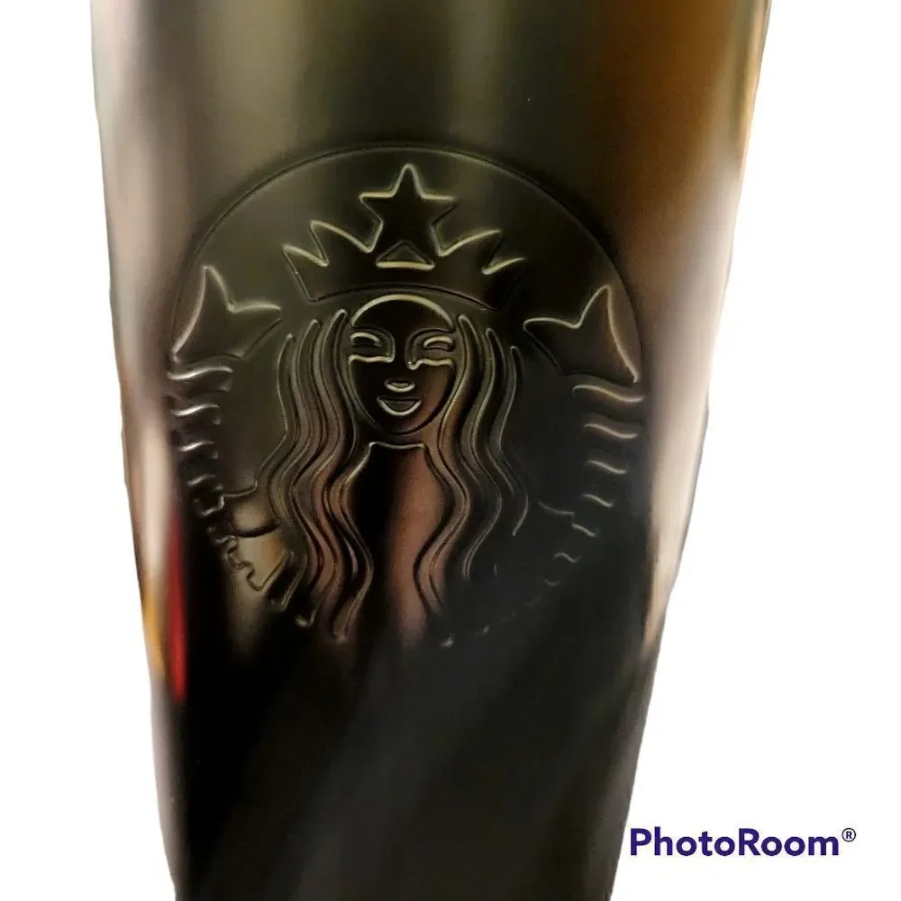 Dark green Starbucks 24oz stainless tumbler holiday 2020  ^